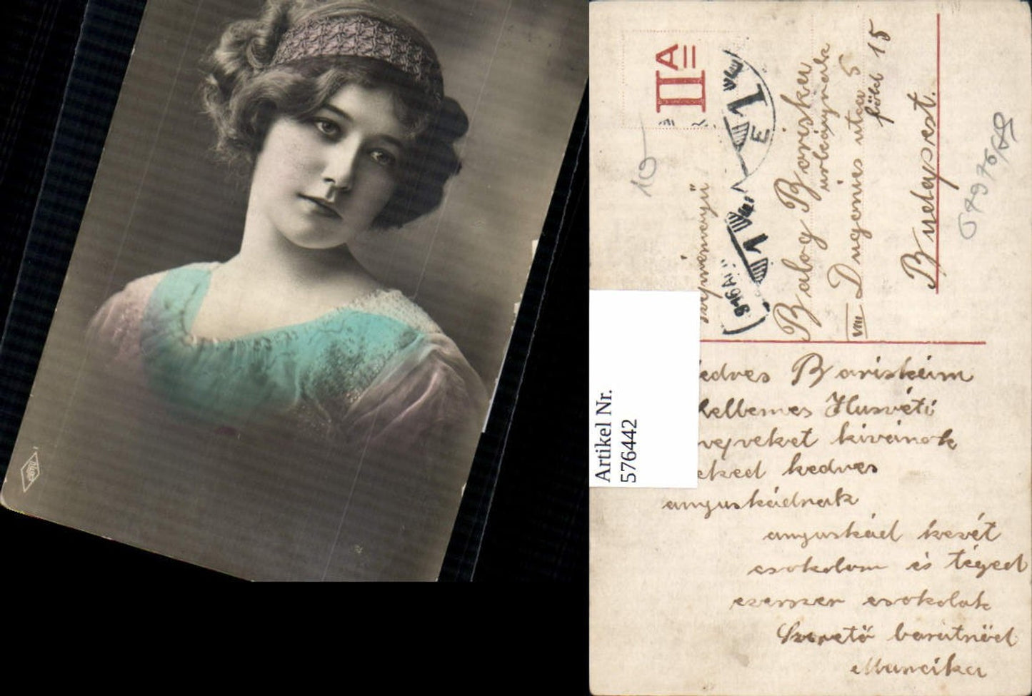 576442,Foto-AK Frau Portrait Frauen Mädchen Haarschmuck Haarband