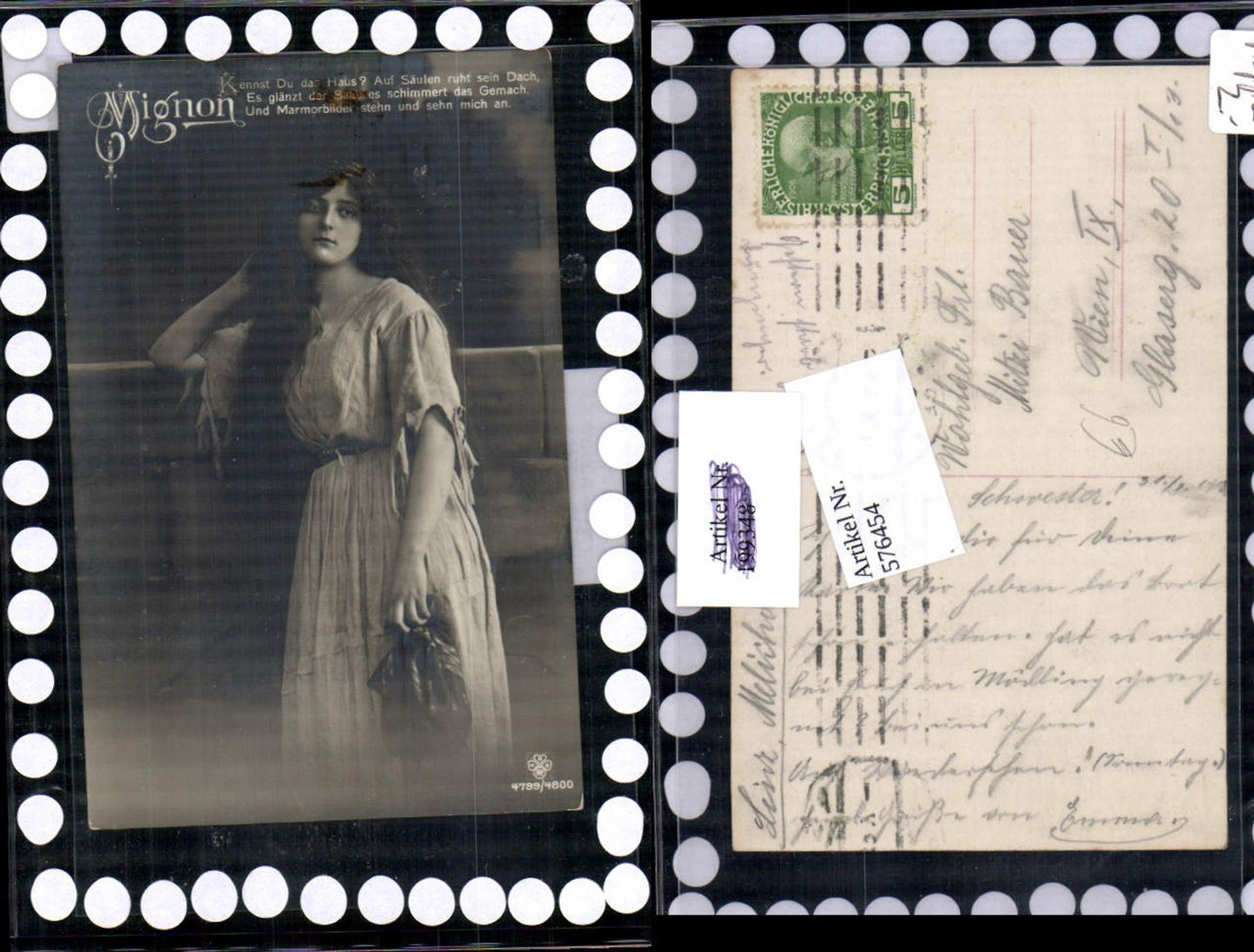 576454,Foto-AK Frau Portrait Frauen Mädchen Mignon Zigeuner pub RPH SBW 4799/4800