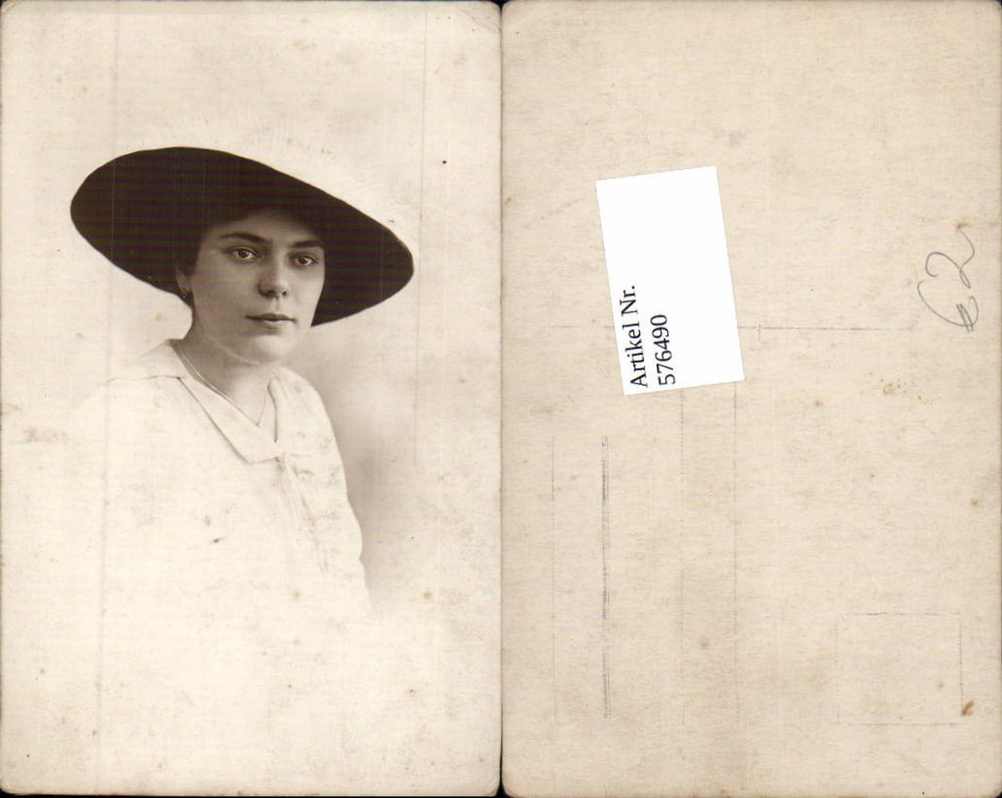 576490,Foto-AK Frau Portrait Frauen Mädchen Hutmode Hut Mode