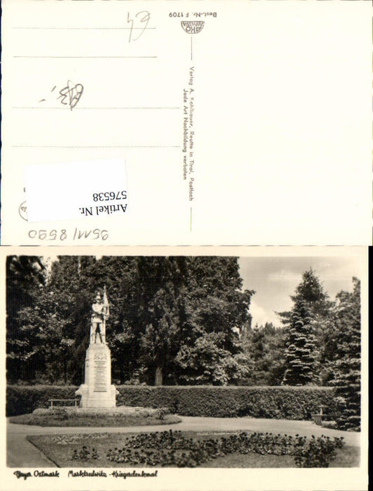 576538, Bavarian Eastern March Marktredwitz War Memorial