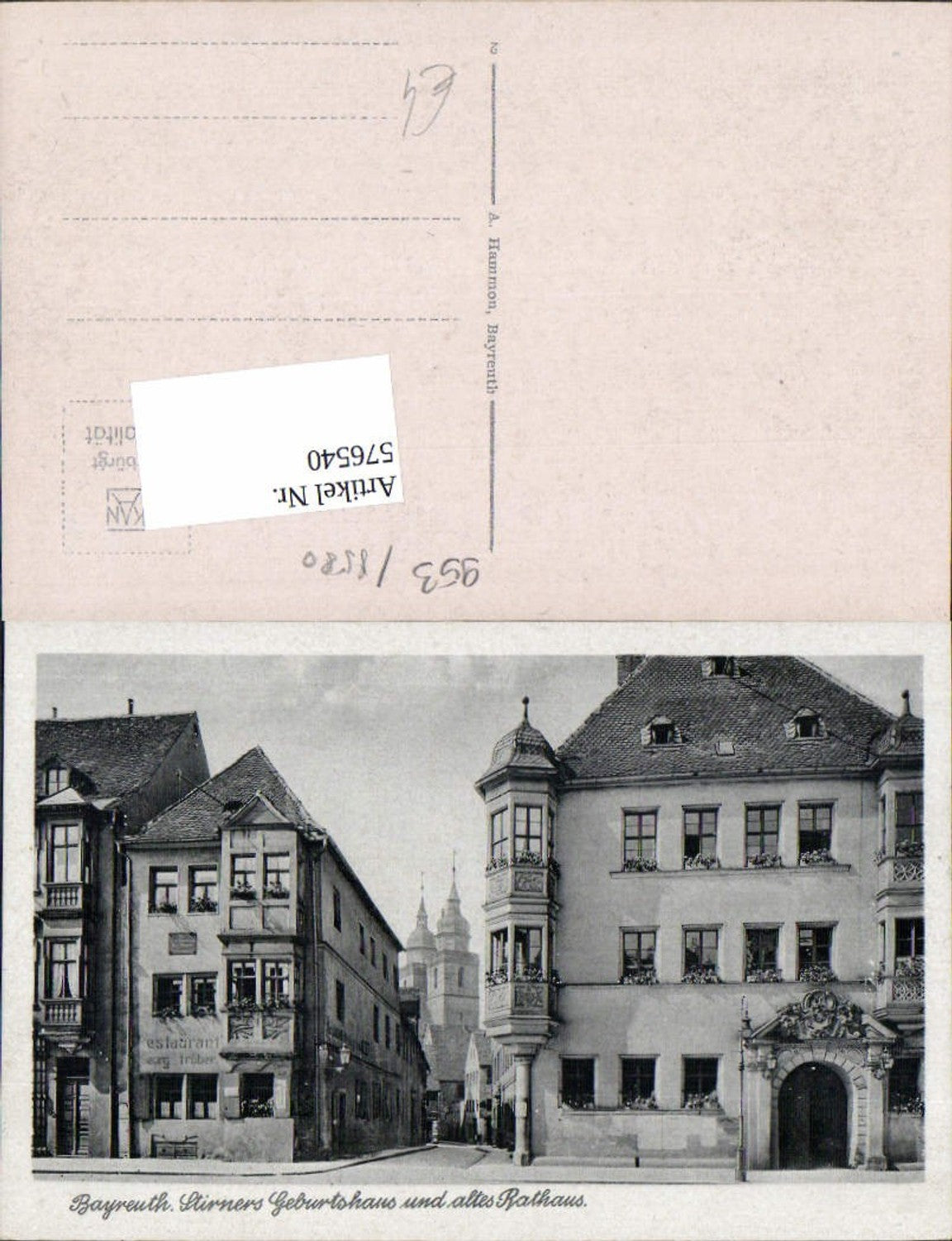 576540, Bayreuth Stirner's birthplace and old town hall