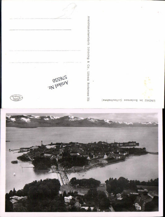576550, Lindau on Lake Constance aerial view