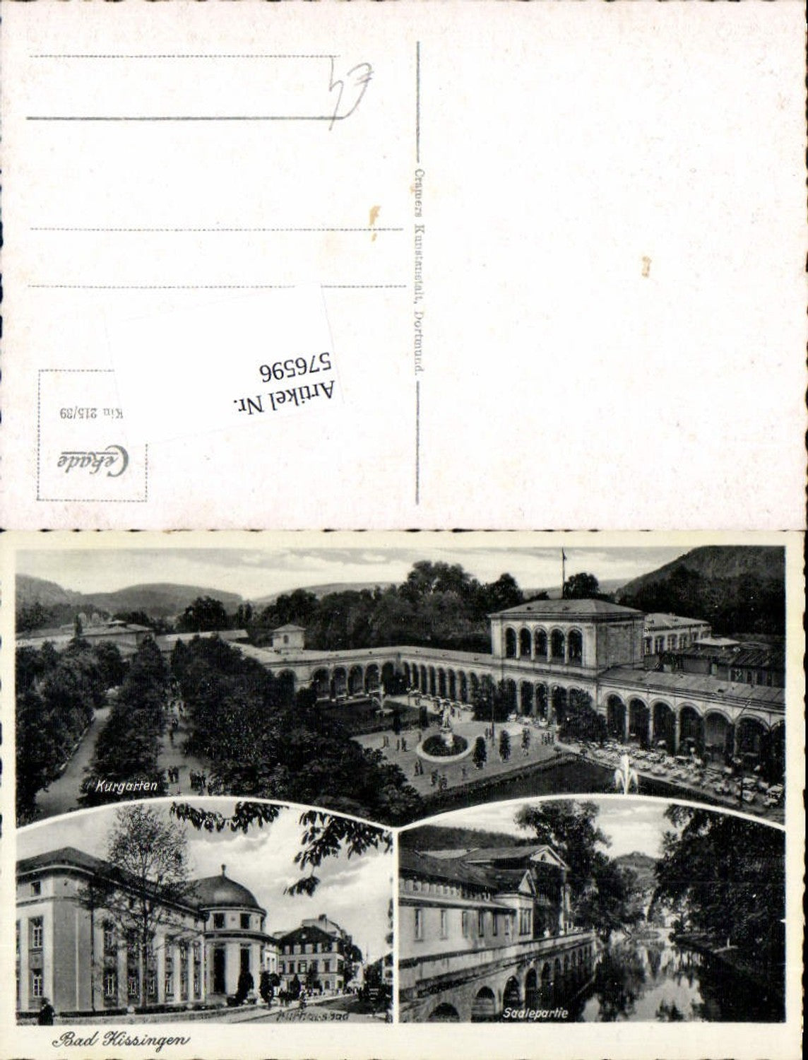 576596, Bad Kissingen Kurgarten Kurhausbad Saalepartie