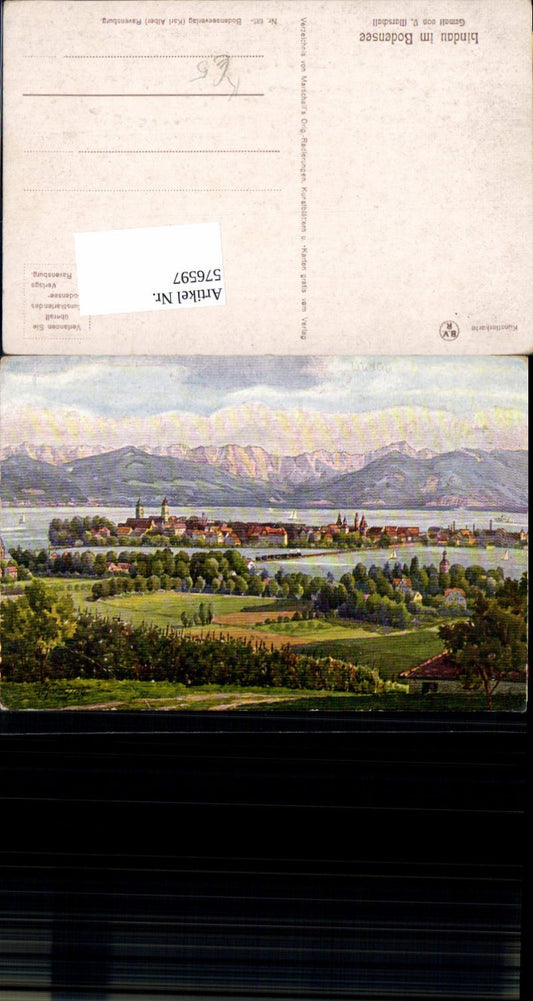 576597, Artist AK Lindau on Lake Constance pub Marschall