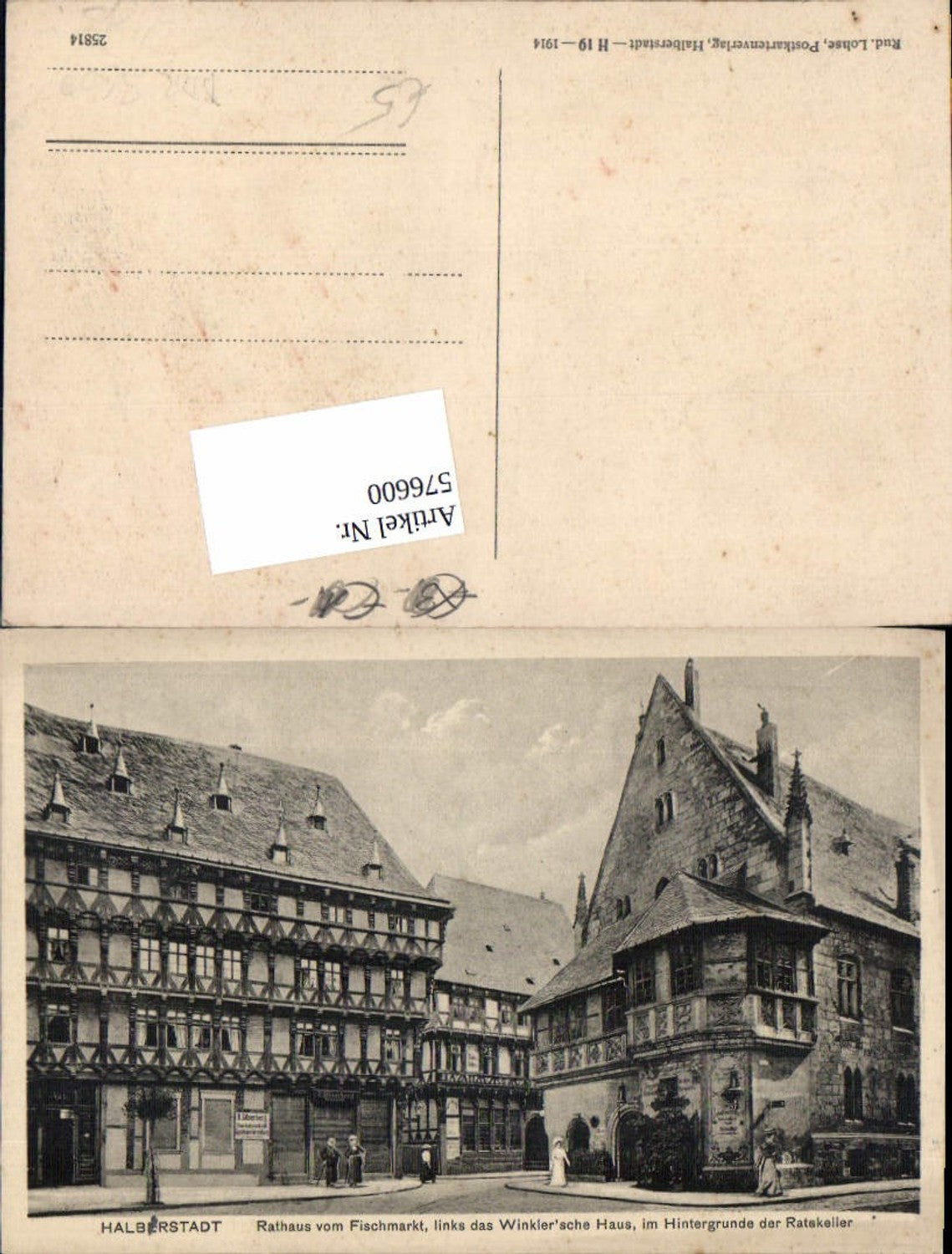 576600,Halberstadt Rathaus vom Fischmarkt Winkler´sche Haus Ratskeller