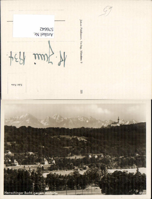 576642,Foto Ak Herrschinger Bucht geg. Andechs