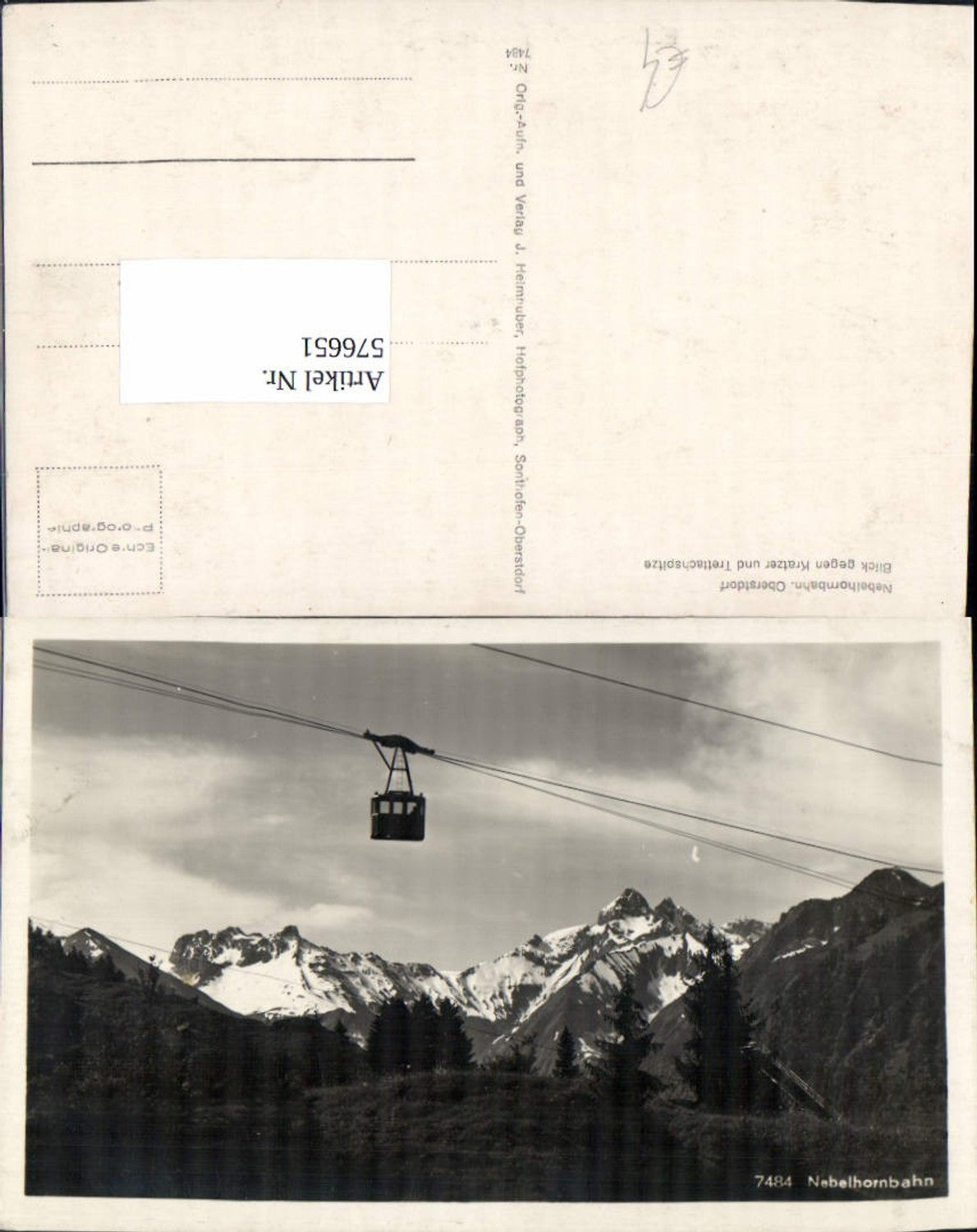 576651, Photo Ak Nebelhorn cable car Oberstdorf view towards Kratzer and Trettachspitze