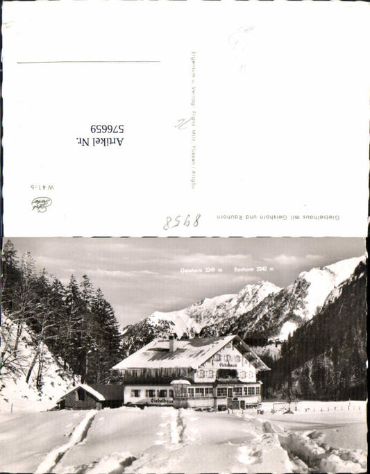 576659, Photo Ak Bad Hindelang Giebelhaus m. Geishorn u. Rauhorn Winter view