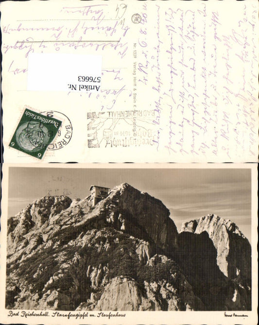 576663, Photo postcard Bad Reichenhall Staufen summit and Staufenhaus