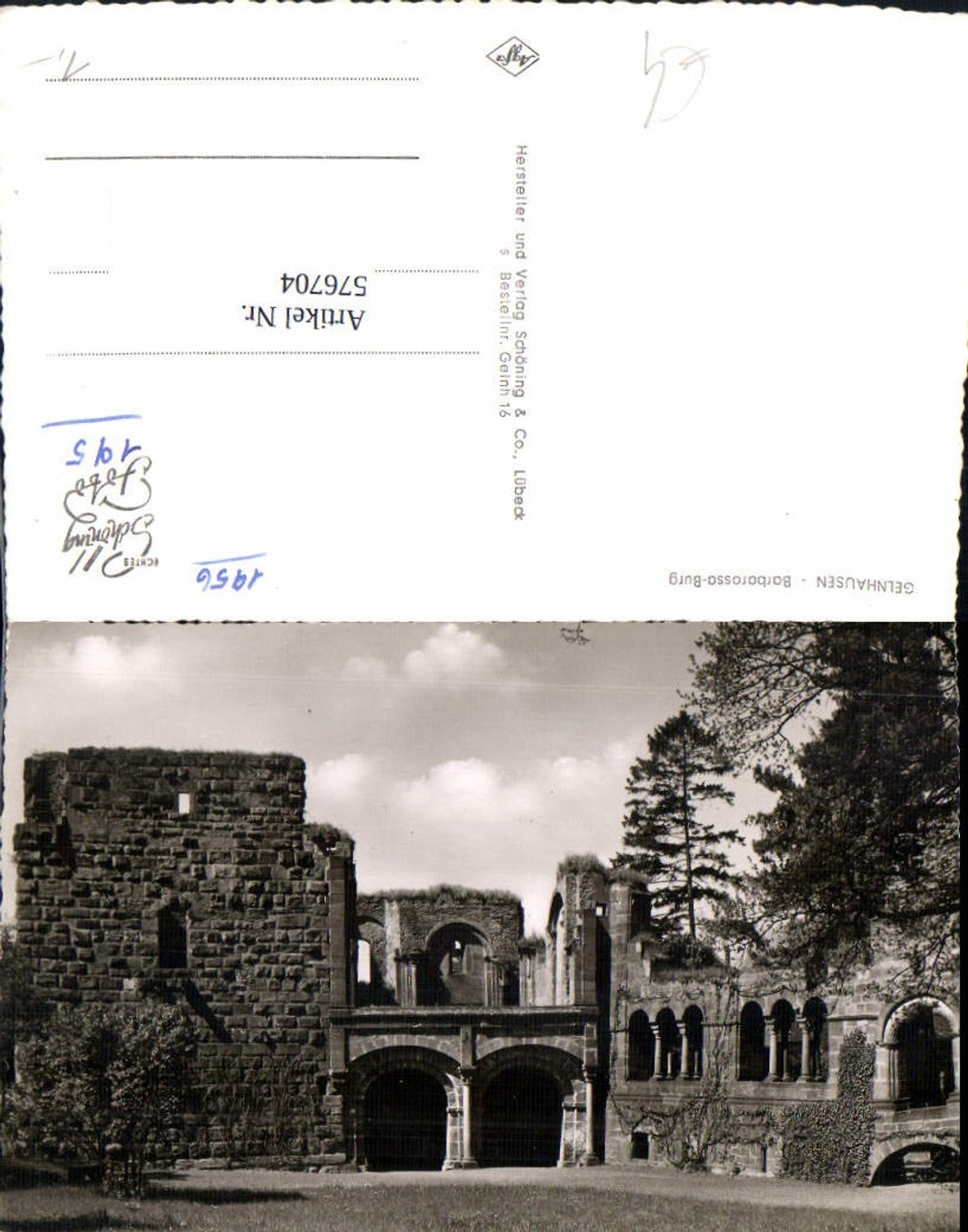 576704,Foto Ak Gelnhausen Barbarossa-Burg Kaiserpfalz