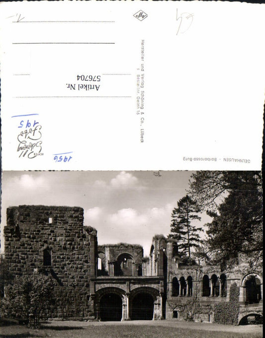 576704,Foto Ak Gelnhausen Barbarossa-Burg Kaiserpfalz