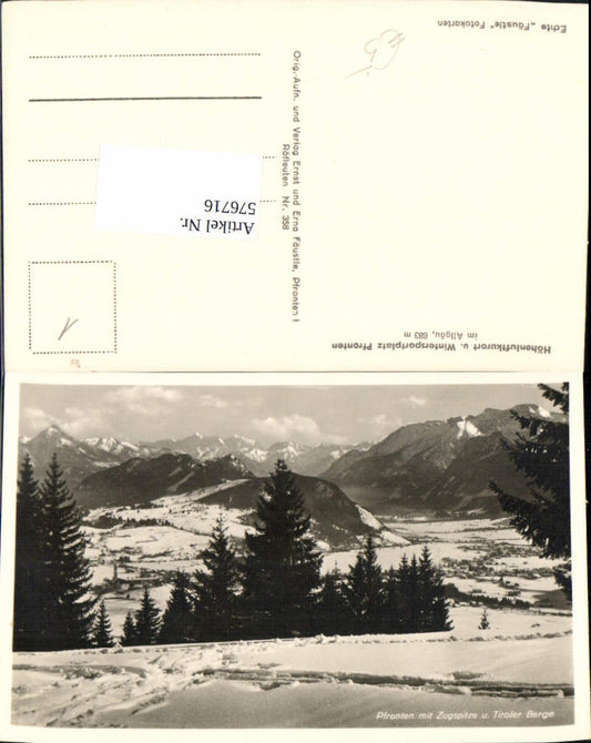 576716,Foto Ak Pfronten i. Allgäu Zugspitze u. Tiroler Berge Winteransicht