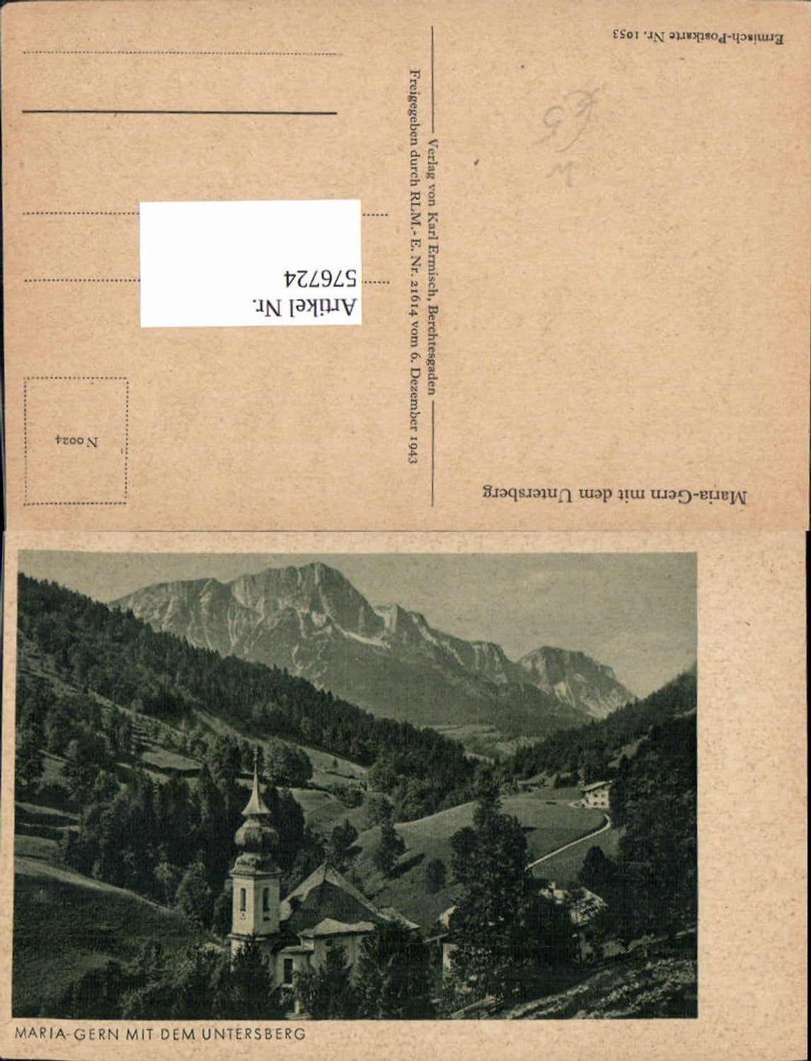 576724,Berchtesgaden Wallfahrtskirche Maria Gern m. d. Untersberg Kirche