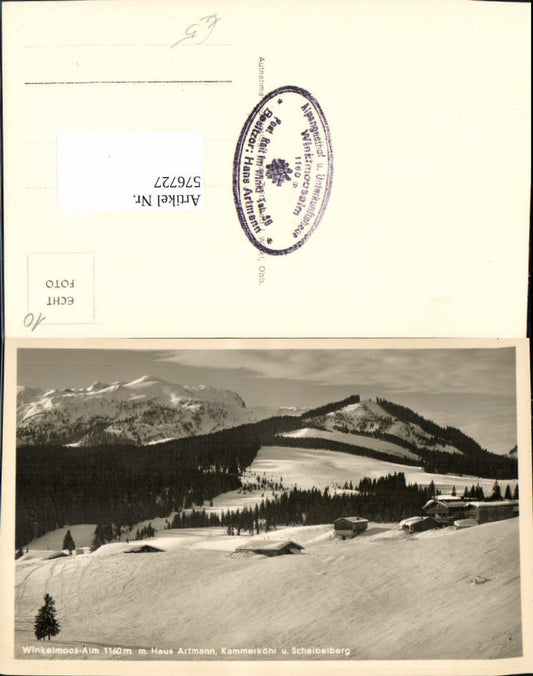 576727,Foto Ak Reit im Winkl Winkelmoos-Alm Haus Artmann Kammerköhr u. Scheibelberg Winter