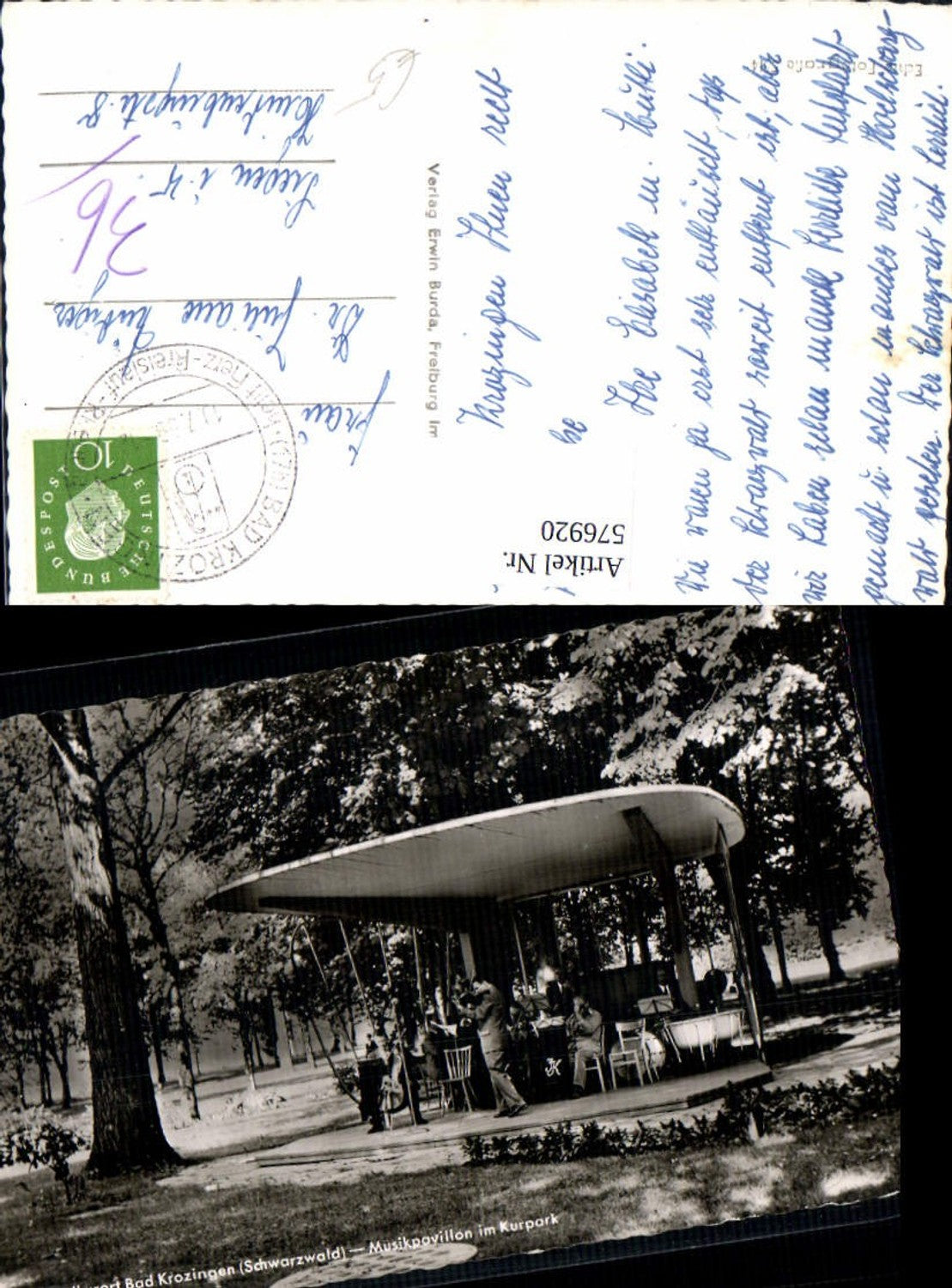 576920,Foto Ak Bad Krozingen Schwarzwald Musikpavillon Kurpark Musik
