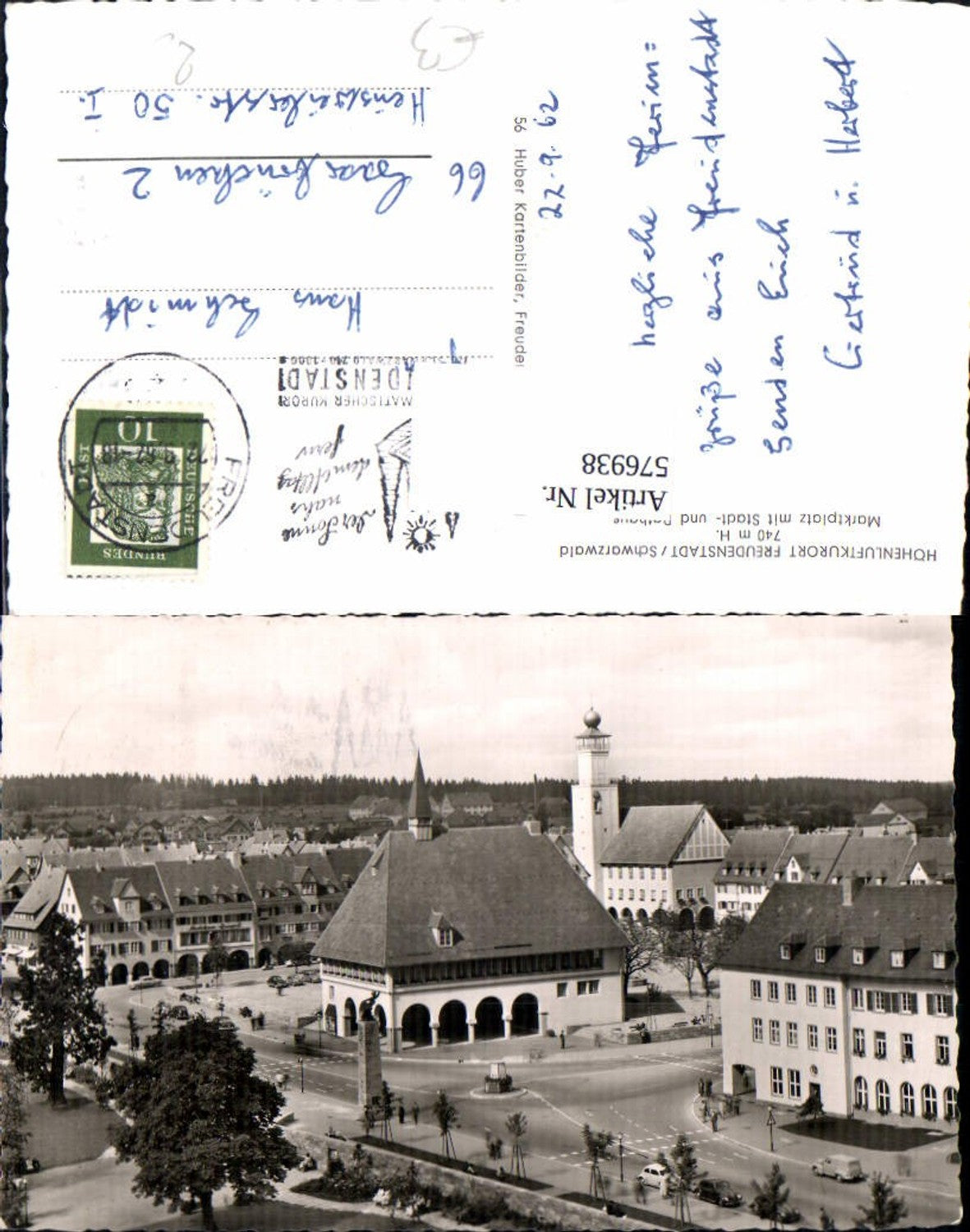 576938,Freudenstadt Schwarzwald Marktplatz m. Stadt- u. Rathaus