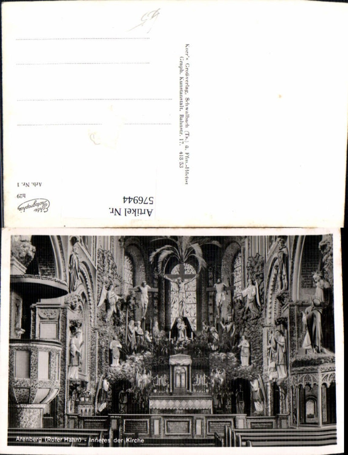 576944,Foto Ak Koblenz Arenberg Pfarrer-Kraus-Anlagen Inneres d. Kirche