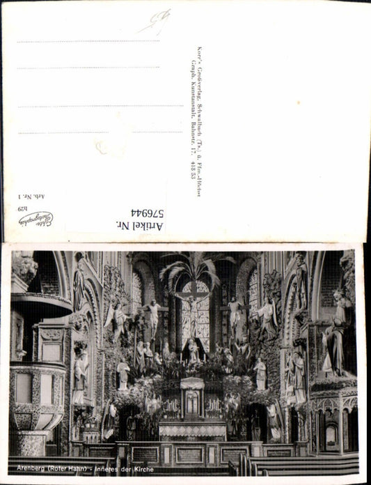 576944,Foto Ak Koblenz Arenberg Pfarrer-Kraus-Anlagen Inneres d. Kirche