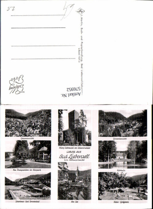 576952, Multi-image postcard Bad Liebenzell Black Forest Drinking Pavilion Kurhaus