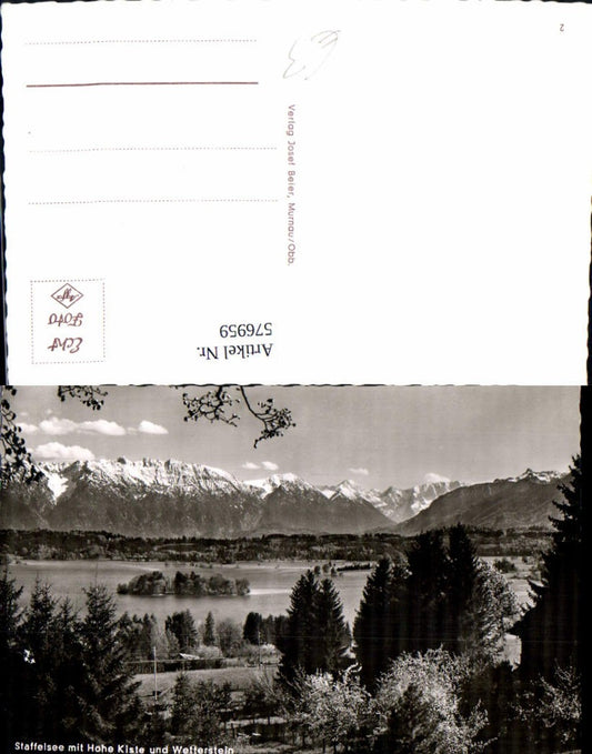 576959, Photo Ak Staffelsee with Hohe Kiste and Wetterstein near Seehausen am Staffelsee