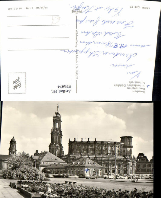 576974,Foto Ak Dresden Theaterplatz Kathedrale