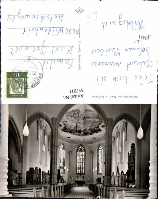577011,Foto Ak Maria Sondheim Arnstein Unterfranken Kirche Innenansicht