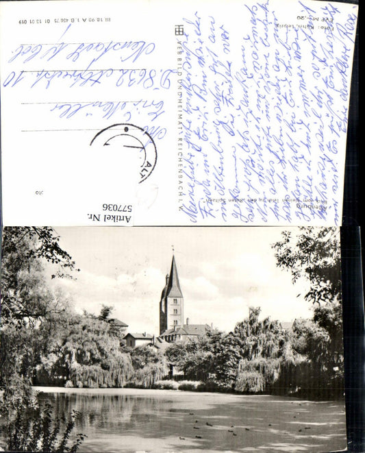 577036,Foto Ak Altenburg Blick v. Kleinen Teich zu den Roten Spitzen