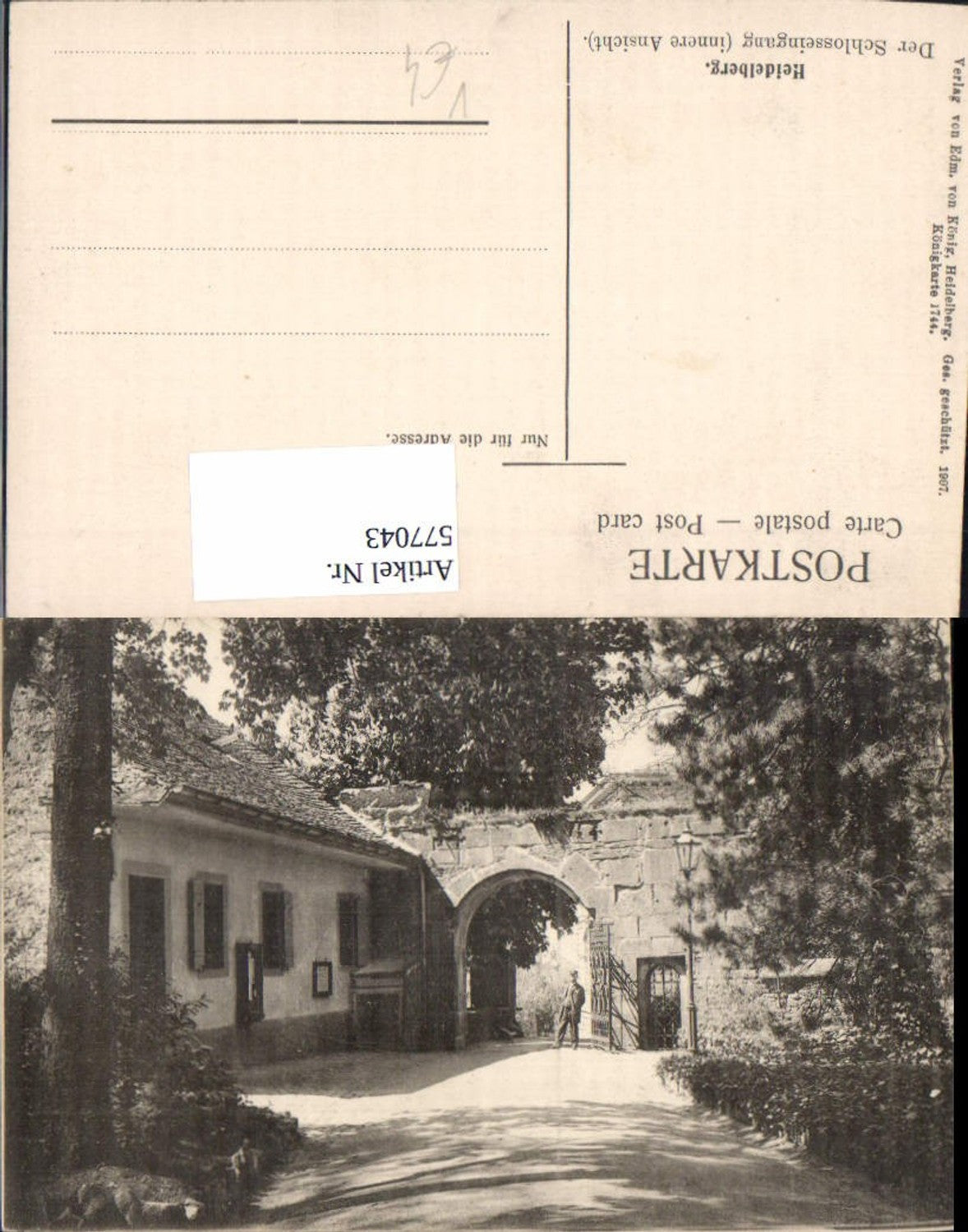 577043,Heidelberg Schlosseingang Innere Ansicht pub Edm. v. König