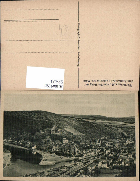 577051, Wertheim am Main Wartberg with the influence of the Tauber into the Main