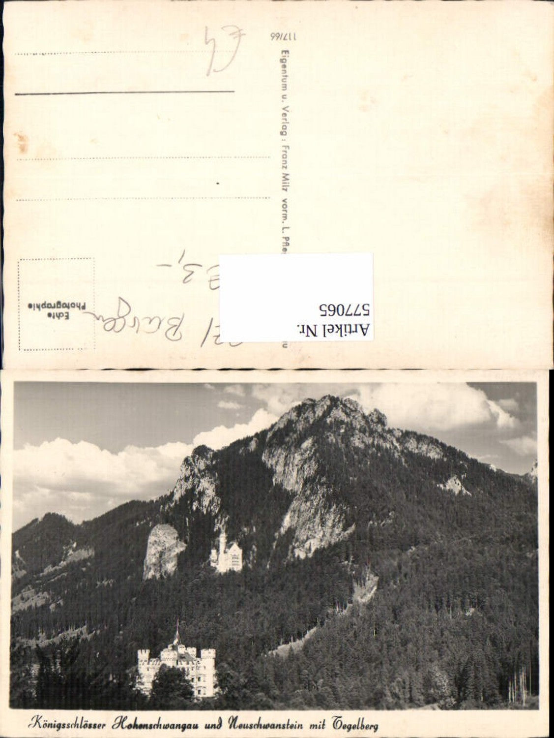 577065,Photo Ak Hohenschwangau Castle and Neuschwanstein m. Tegelberg Schwangau