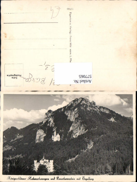 577065,Photo Ak Hohenschwangau Castle and Neuschwanstein m. Tegelberg Schwangau