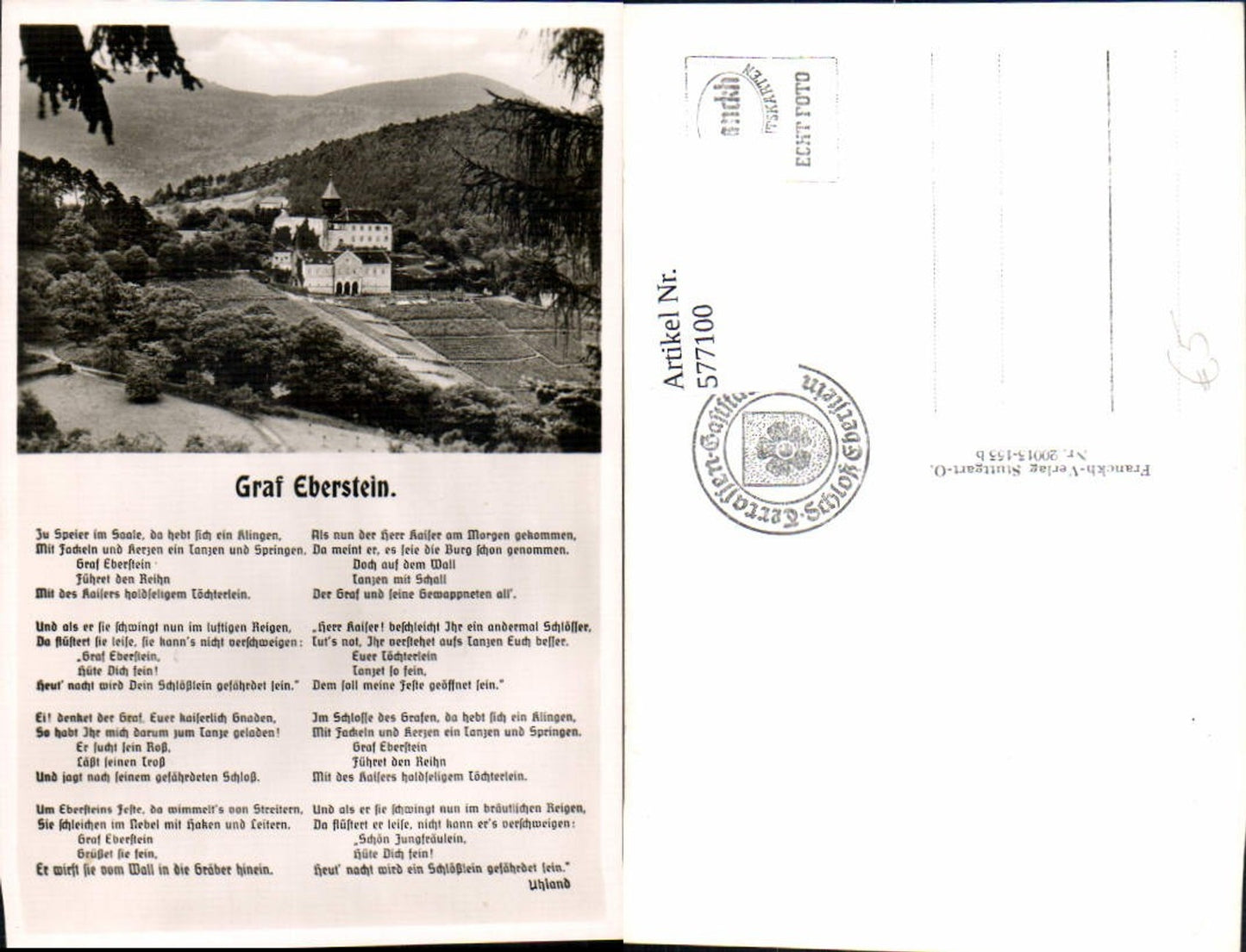 577100, Photo Ak Gernsbach Eberstein Castle Count Eberstein Text