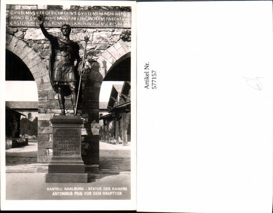 577157,Foto Ak Bad Homburg vor der Höhe Kastell Saalburg Statue d. Kaisers Antonius Pius
