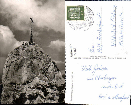 577165,Foto Ak Kampenwand Gipfelkreuz Aschau im Chiemgau