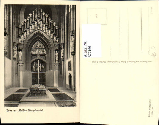 577166,Foto Ak Meißen Dom Hauptportal