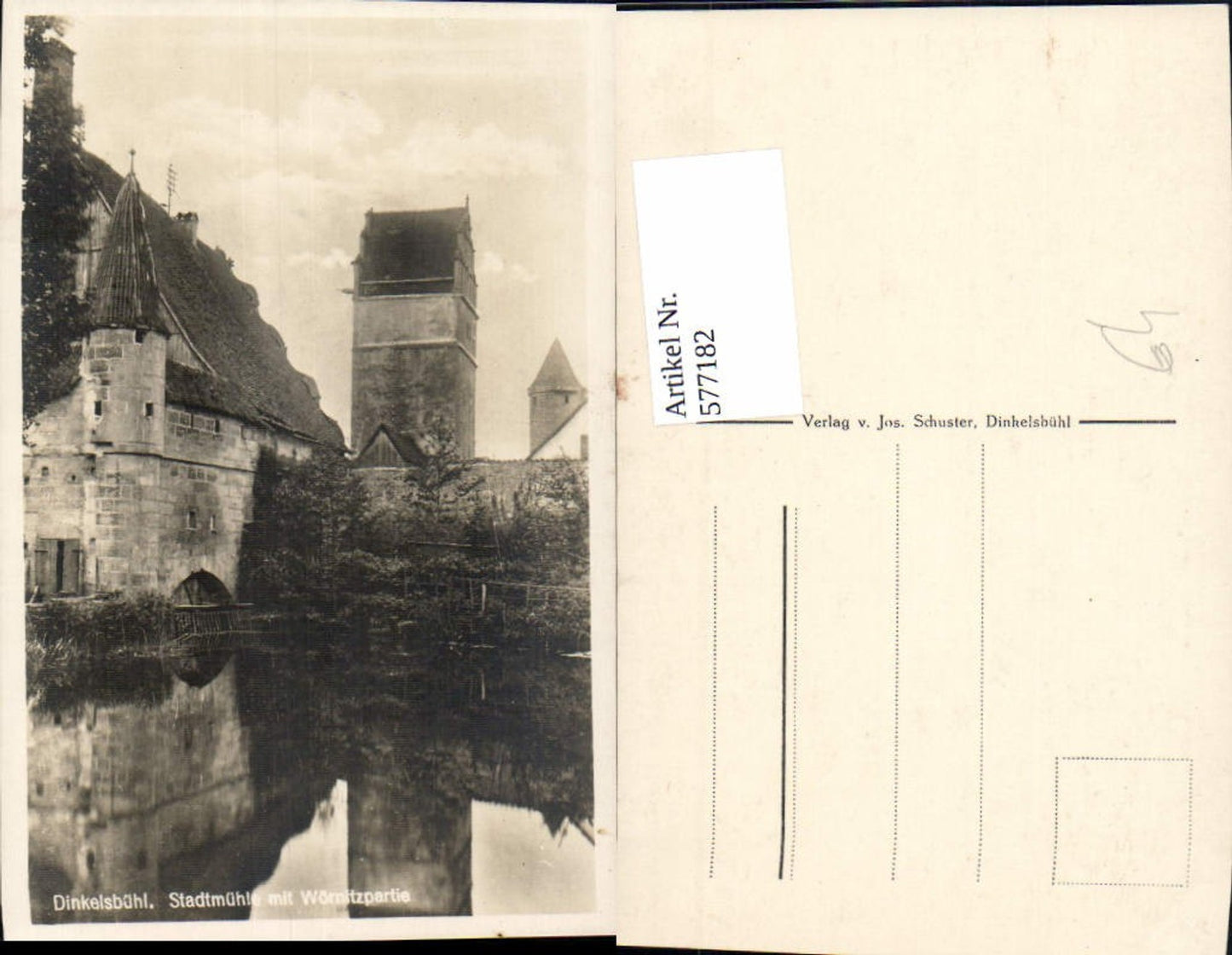577182,Dinkelsbühl Stadtmühle m. Wörnitzpartie Mühle
