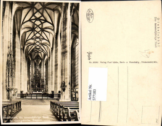 577183,Foto Ak Dinkelsbühl St Georgskirche Kirche Empore