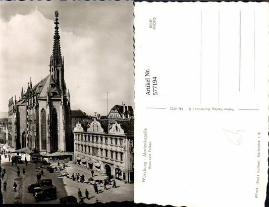 577194,Foto Ak Würzburg Marienkapelle Haus z. Falken