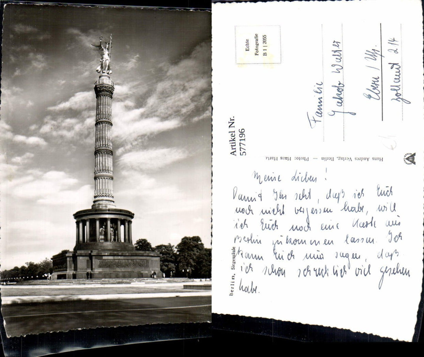 577196,Foto Ak Berlin Siegessäule