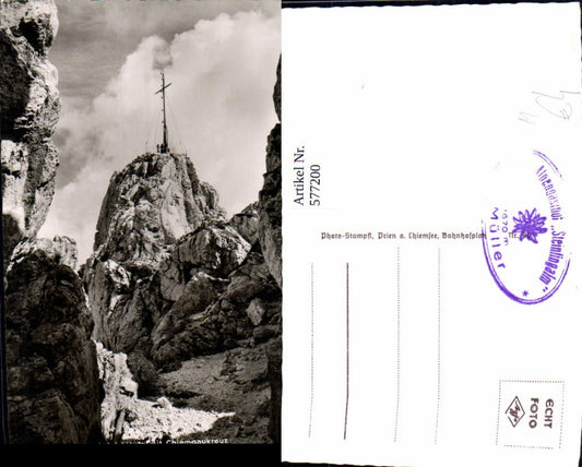 577200,Foto Ak Kampenwand Ostgipfel Chiemgaukreuz Gipfelkreuz Aschau i. Chiemgau
