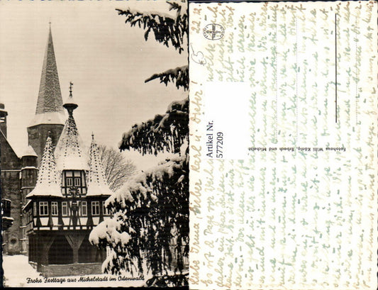 577209,Foto Ak Michelstadt Odenwald Winteransicht