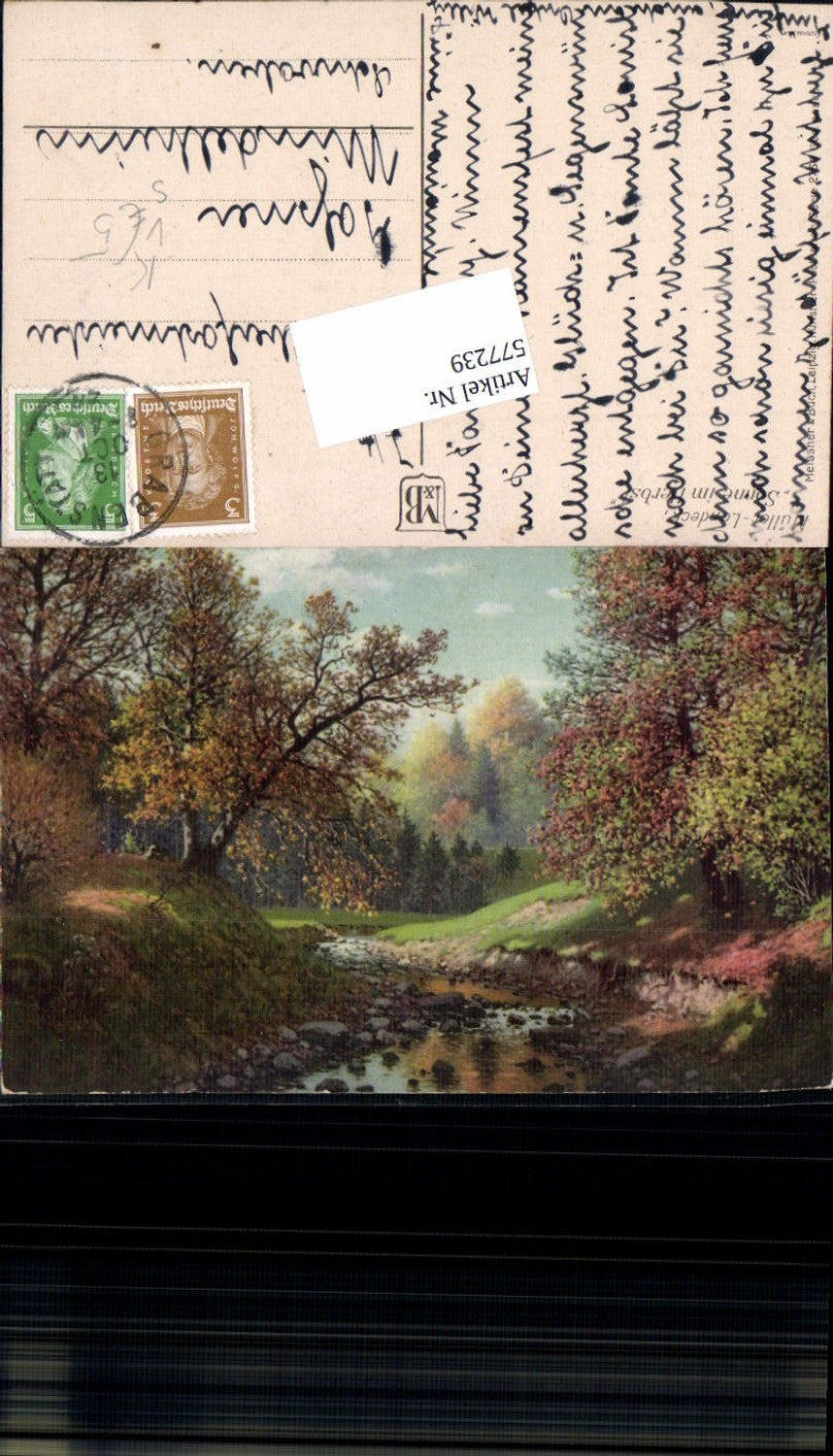 577239, Artist AK Meissner &amp; Buch 2758 Bach wald