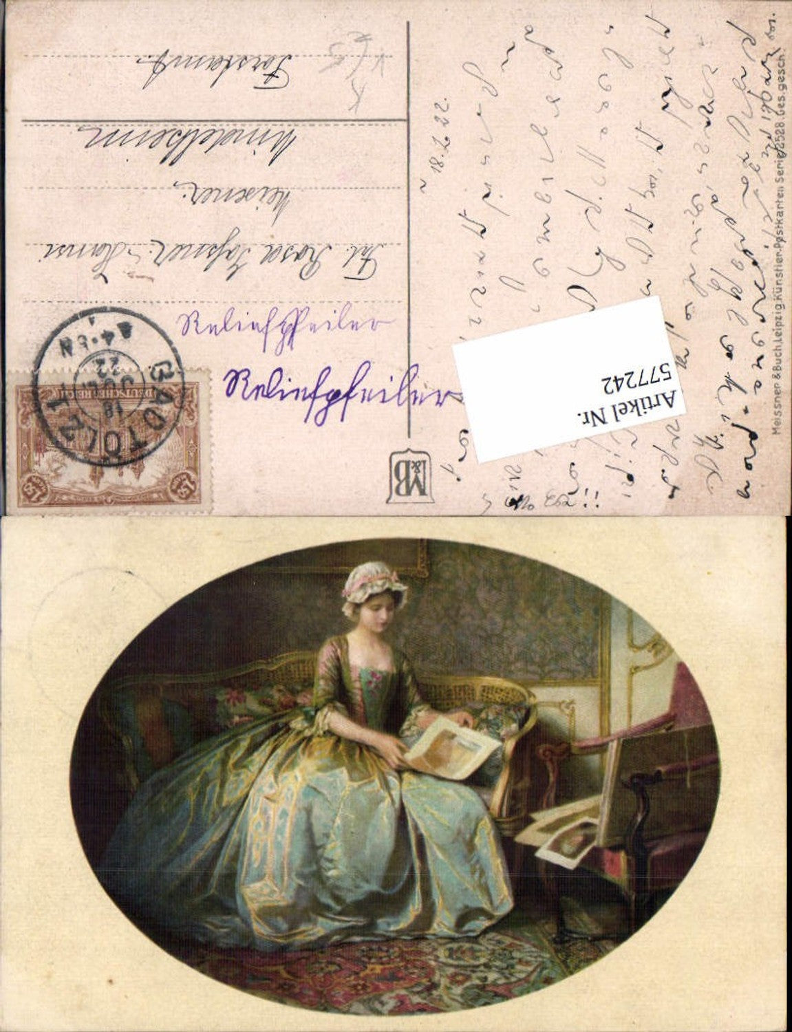 577242,Künstler AK Meissner & Buch 2528 Lesen Frau