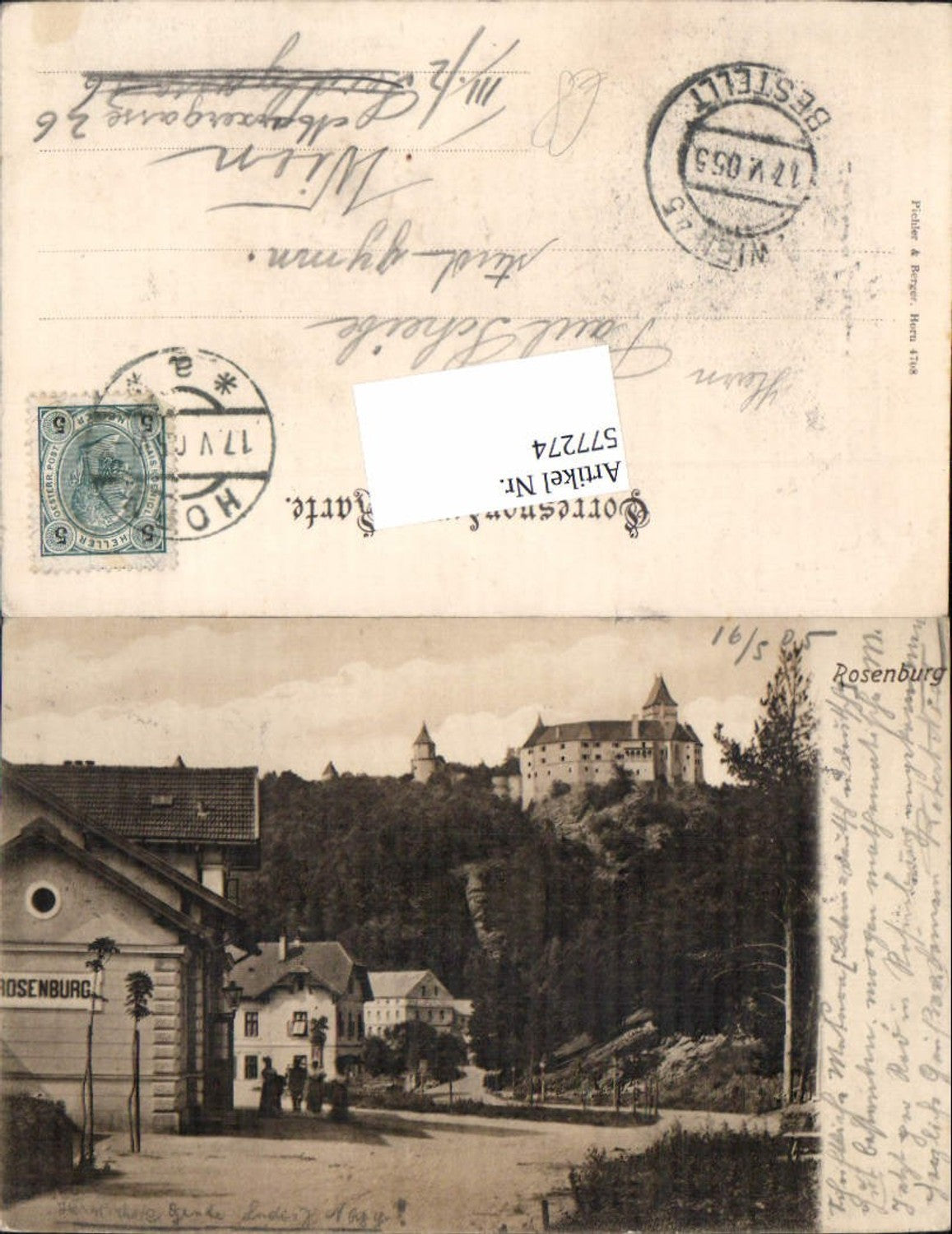 577274,Rosenburg am Kamp Mold b. Horn Bahnhof 1905