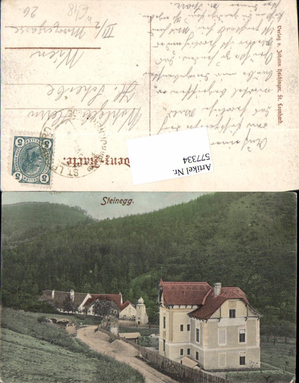 577334,tolle AK Steinegg bei St. Leonhard am Hornerwalde Altenburg Horn