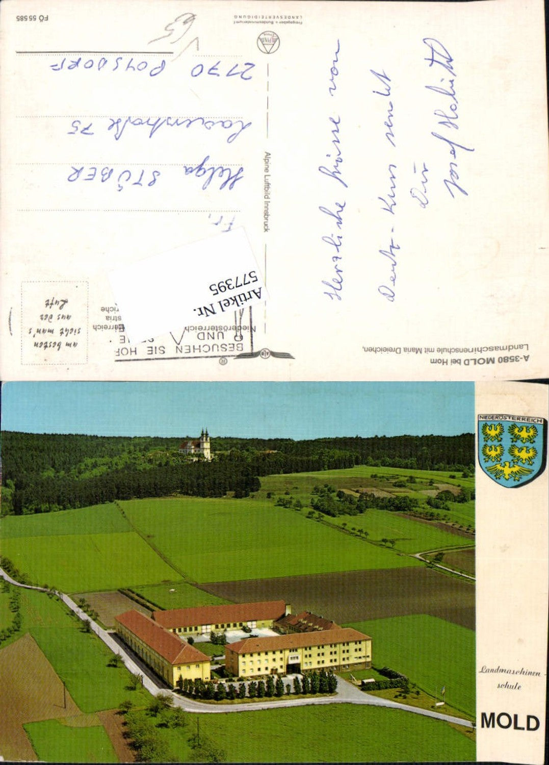 577395,Fliegeraufnahme Mold bei Horn Maria Dreieichen pub Alpine Luftbild FÖ 55585