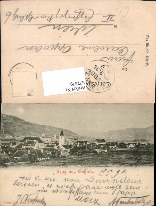 577479,Gruss aus Rossatz in der Wachau 1898