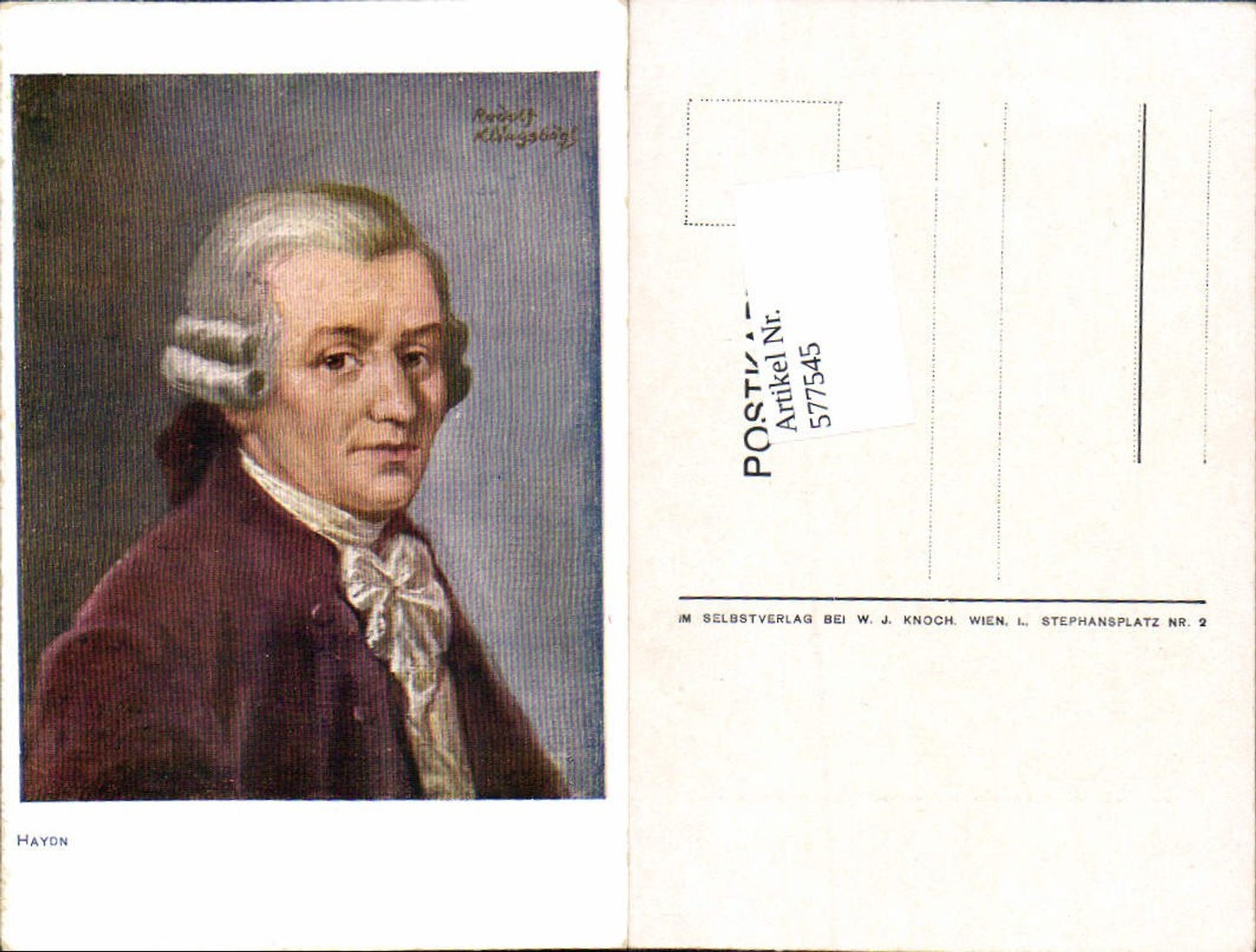 577545,Künstler AK Rudolf Klingsbögl Haydn