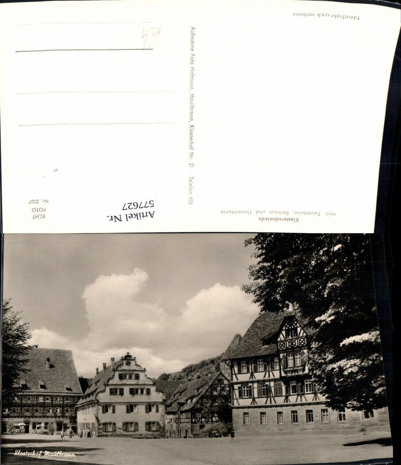 577627,Foto Ak Maulbronn Klosterschmiede Fauststube Rathaus u. Hexenturm