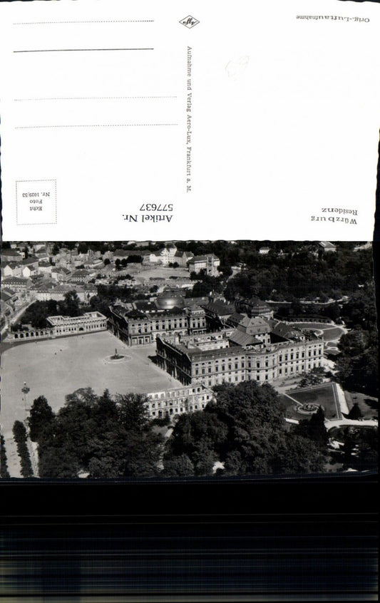 577637, Photo AK Würzburg Residence Aerial view